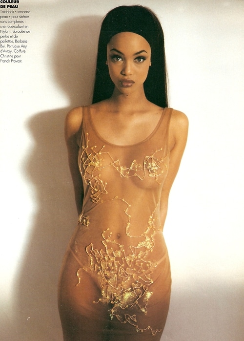 Tyra Banks Modeling Topless Photos