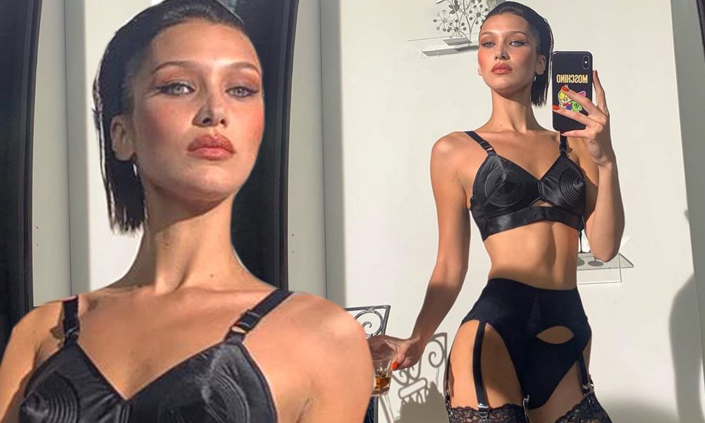 Bella Hadid showcases her incredible physique in racy lingerie